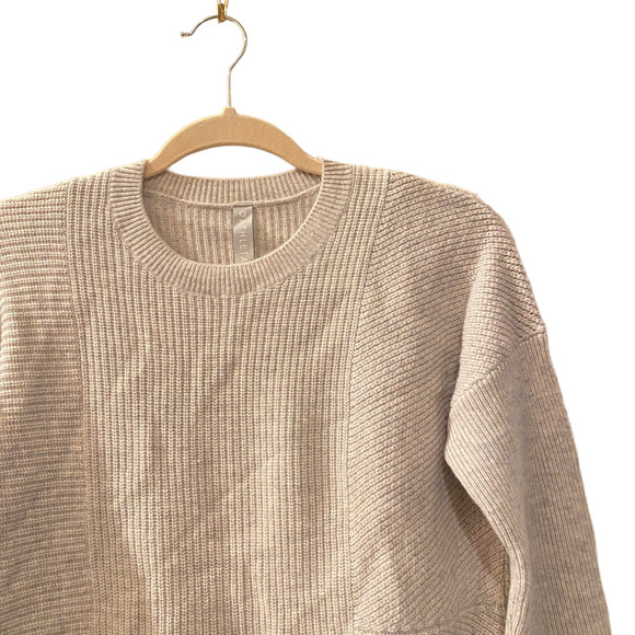 Athleta Tunin Knit Cream Ivory Wool Cashmere Sweater XS Soft Crewneck - Picture 5 of 5